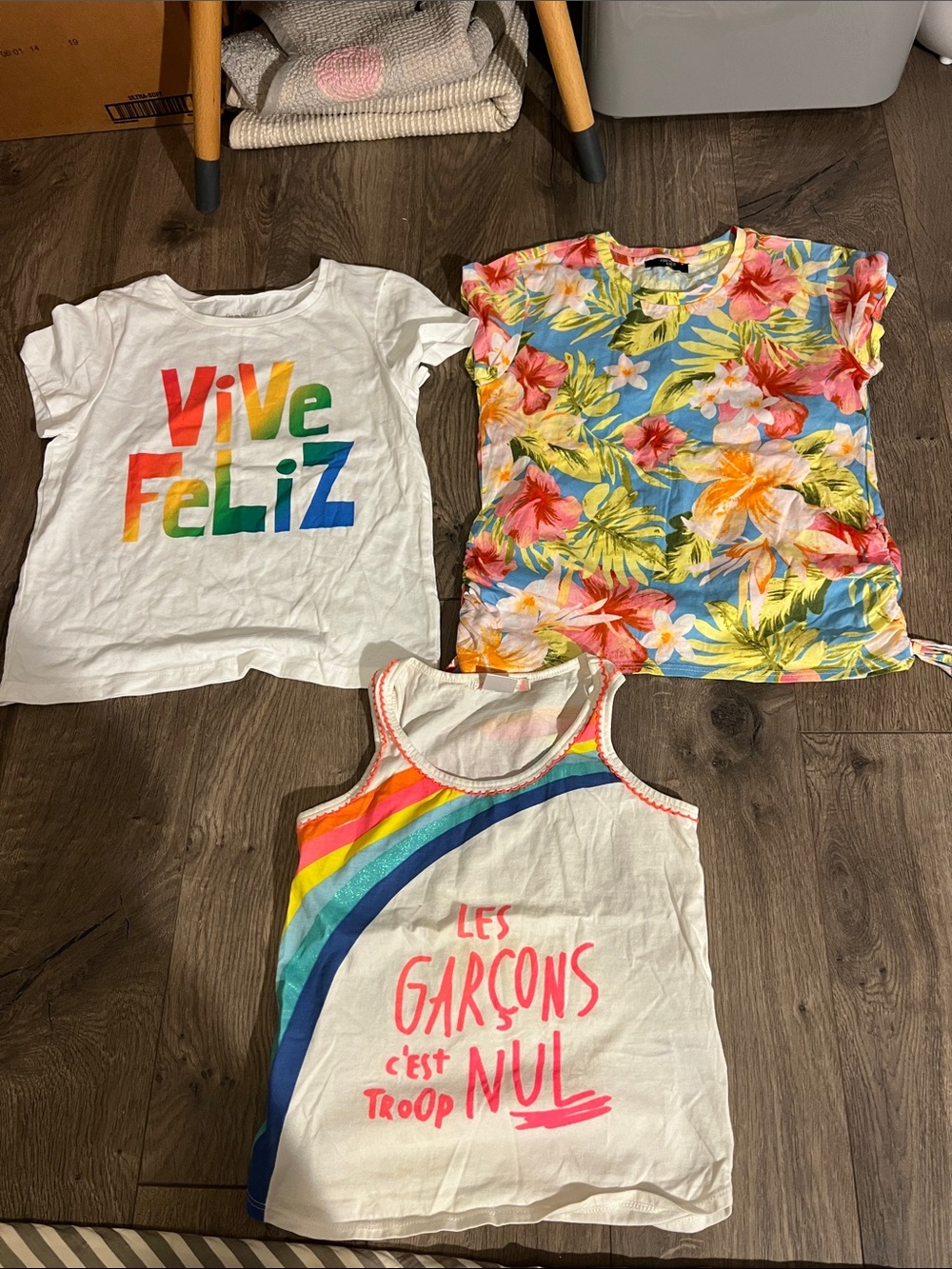 Girls 3 pieces NWOT size 8 mixed short sleeve & tank bundle